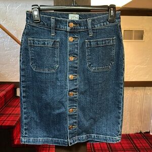 J. Crew Button Denim Skirt